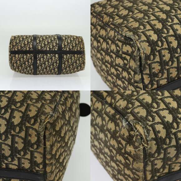 DIOR Trotter Canvas Boston Bag Navy Gold - Picture 10 of 12